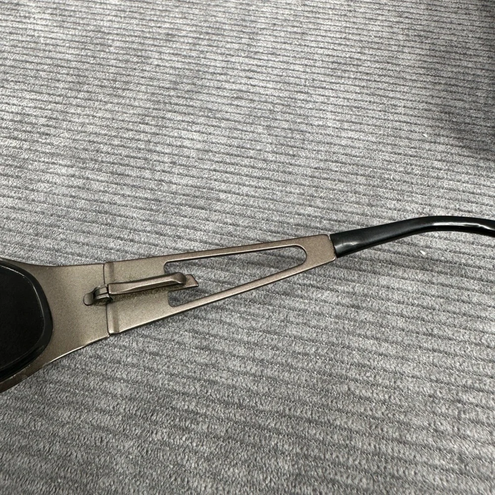 Arnette Vintage Y2K Sunglasses Gunmetal Metal Wrap Frame Made in Italy with Case
